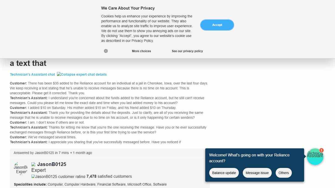 Reliance Account Messaging Issue? Expert Help & Solutions